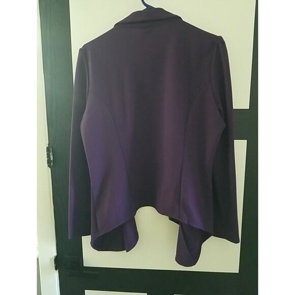 MOA Womens Deep Purple Knit Long Sleeve Open Jacket Sz 1xl Pre-owned - Picture 2 of 5